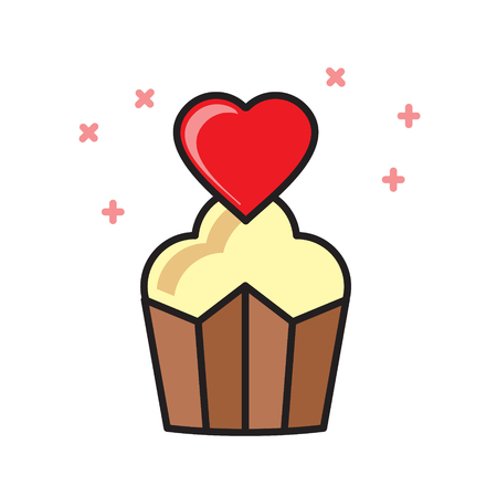 Valentines cake icon on white background for graphic and web design, Modern simple vector sign. Internet concept. Trendy symbol for website design web button or mobileのイラスト素材