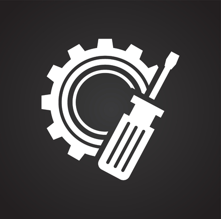 Construction icon on black background for graphic and web design, Modern simple vector sign. Internet concept. Trendy symbol for website design web button or mobile appのイラスト素材