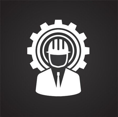 Egineer icon on black background for graphic and web design, Modern simple vector sign. Internet concept. Trendy symbol for website design web button or mobile appの写真素材