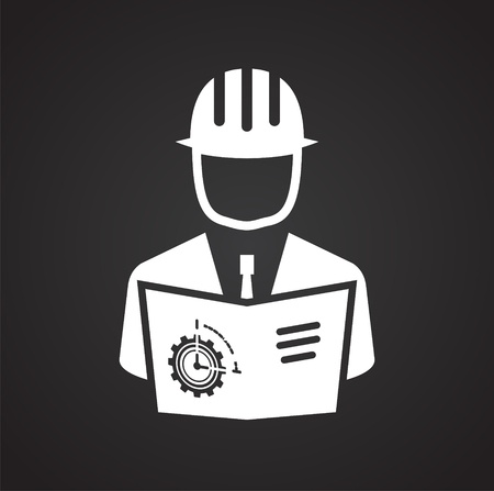 Egineer icon on black background for graphic and web design, Modern simple vector sign. Internet concept. Trendy symbol for website design web button or mobile appの写真素材