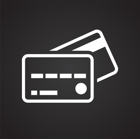 Business plastic card icon on black background for graphic and web design, Modern simple vector sign. Internet concept. Trendy symbol for website design web button or mobileのイラスト素材