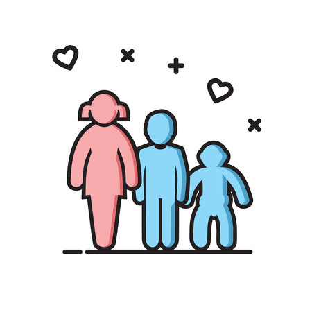 Children outline color icon on white background for graphic and web design, Modern simple vector sign. Internet concept. Trendy symbol for website design web button or mobile appのイラスト素材