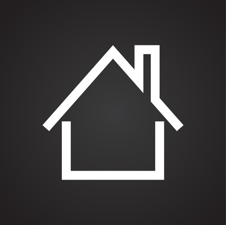 Home icon on black background for graphic and web design, Modern simple vector sign. Internet concept. Trendy symbol for website design web button or mobile appのイラスト素材