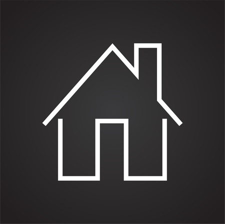Home icon on black background for graphic and web design, Modern simple vector sign. Internet concept. Trendy symbol for website design web button or mobile appのイラスト素材