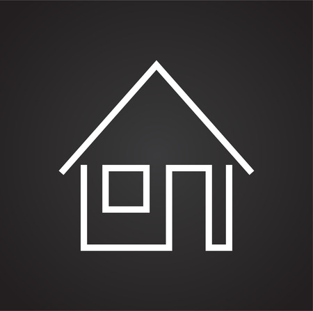 Home icon on black background for graphic and web design, Modern simple vector sign. Internet concept. Trendy symbol for website design web button or mobile appのイラスト素材