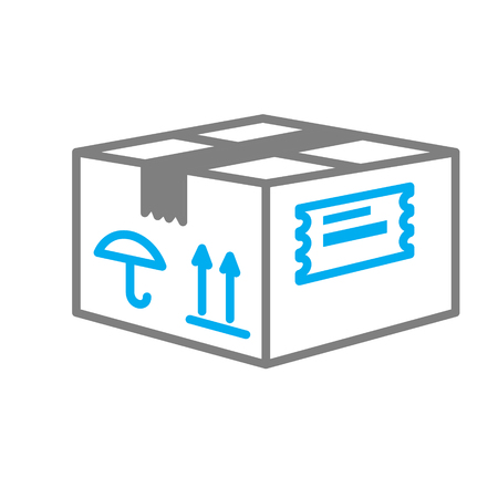 Online shopping delivery box icon on white background for graphic and web design, Modern simple vector sign. Internet concept. Trendy symbol for website design web button or mobile appのイラスト素材