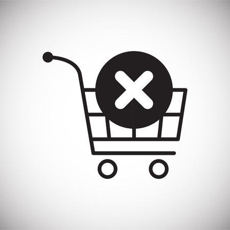 Online shopping cart remove icon on white background for graphic and web design, Modern simple vector sign. Internet concept. Trendy symbol for website design web button or mobile appのイラスト素材