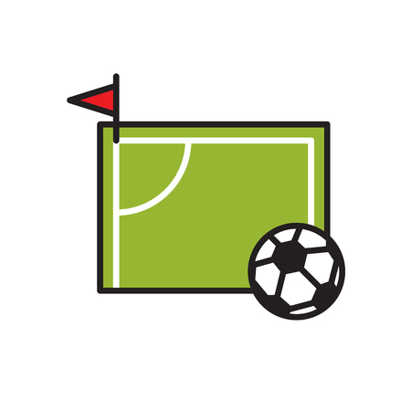 Soccer field icon on white background for graphic and web design, Modern simple vector sign. Internet concept. Trendy symbol for website design web button or mobile appのイラスト素材