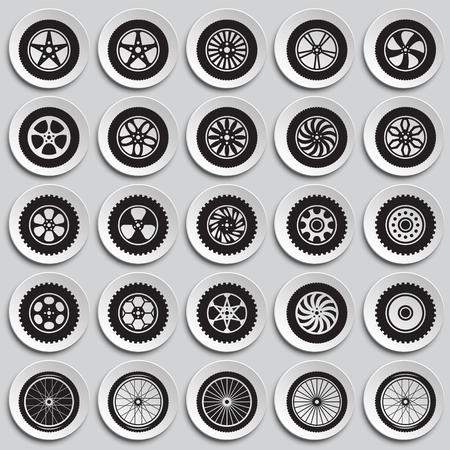 Wheel icons set on paltes background for graphic and web design, Modern simple vector sign. Internet concept. Trendy symbol for website design web button or mobile appのイラスト素材