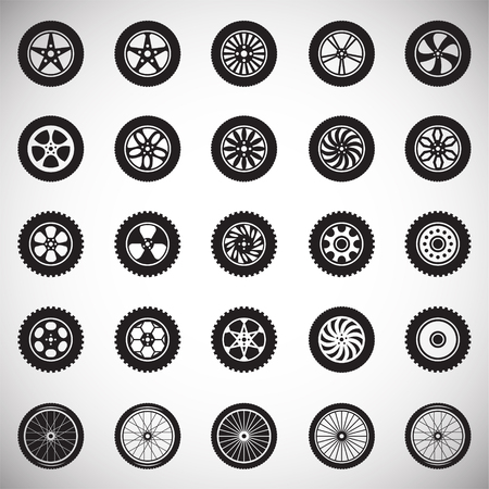 Wheel icons set on white background for graphic and web design, Modern simple vector sign. Internet concept. Trendy symbol for website design web button or mobile appのイラスト素材