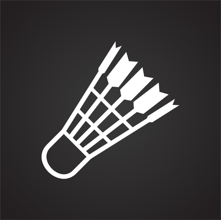 Shuttlecock icon on black background for graphic and web design, Modern simple vector sign. Internet concept. Trendy symbol for website design web button or mobile appのイラスト素材