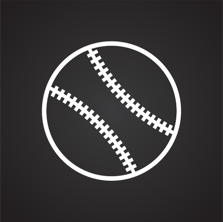 Baseball ball icon on black background for graphic and web design, Modern simple vector sign. Internet concept. Trendy symbol for website design web button or mobile appのイラスト素材
