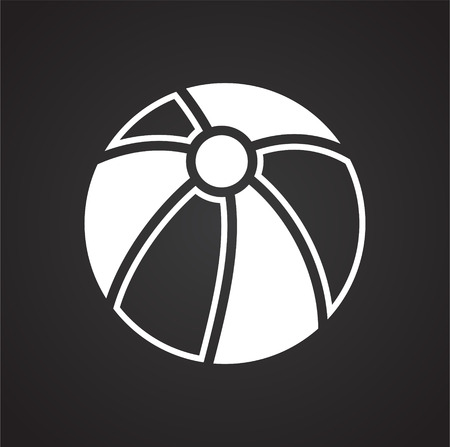 Beach ball icon on black background for graphic and web design, Modern simple vector sign. Internet concept. Trendy symbol for website design web button or mobile appのイラスト素材