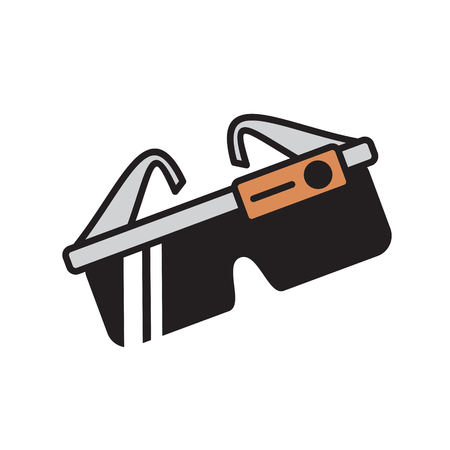 Eyeglasses with camera on white background for graphic and web design, Modern simple vector sign. Internet concept. Trendy symbol for website design web button or mobile appのイラスト素材