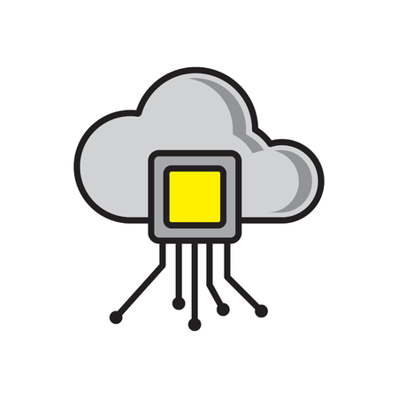 Cloud data storage icon on white background for graphic and web design, Modern simple vector sign. Internet concept. Trendy symbol for website design web button or mobile appの写真素材
