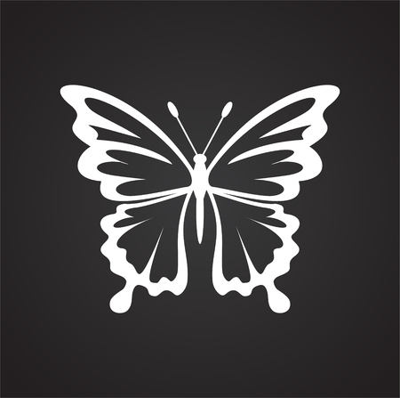 Butterfly icon on black background for graphic and web design, Modern simple vector sign. Internet concept. Trendy symbol for website design web button or mobile appのイラスト素材