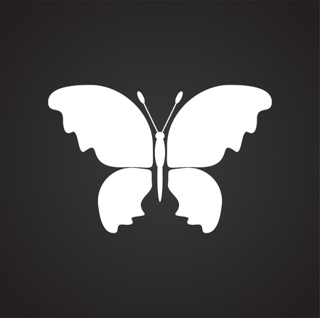 Butterfly icon on black background for graphic and web design, Modern simple vector sign. Internet concept. Trendy symbol for website design web button or mobile appのイラスト素材
