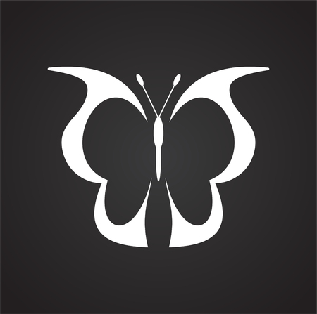 Butterfly icon on black background for graphic and web design, Modern simple vector sign. Internet concept. Trendy symbol for website design web button or mobile appのイラスト素材
