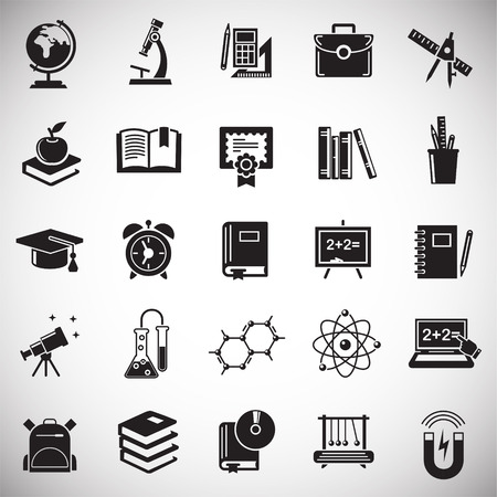 Education icons set on white background for graphic and web design, Modern simple vector sign. Internet concept. Trendy symbol for website design web button or mobile appのイラスト素材