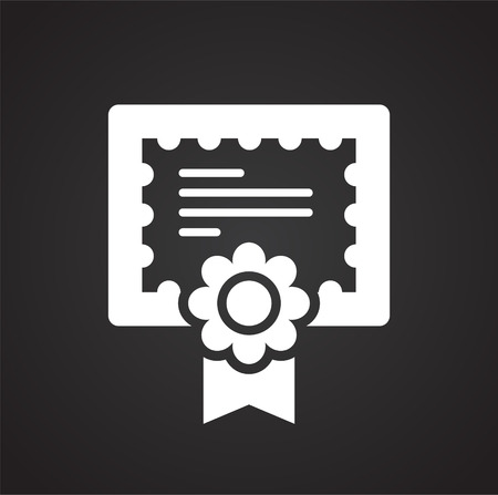 Diploma icon on black background for graphic and web design, Modern simple vector sign. Internet concept. Trendy symbol for website design web button or mobile appのイラスト素材