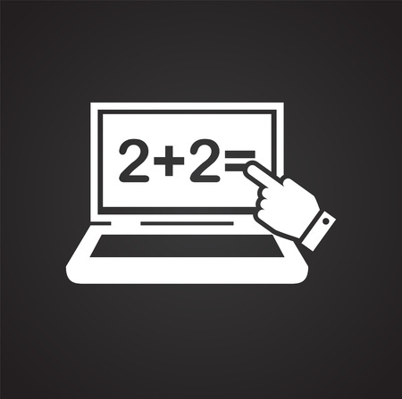 E-learning icon on black background for graphic and web design, Modern simple vector sign. Internet concept. Trendy symbol for website design web button or mobile appのイラスト素材