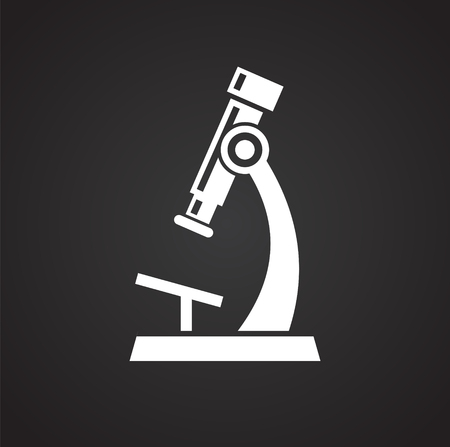 Microscope icon on black background for graphic and web design, Modern simple vector sign. Internet concept. Trendy symbol for website design web button or mobile appのイラスト素材