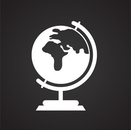 Geography icon on black background for graphic and web design, Modern simple vector sign. Internet concept. Trendy symbol for website design web button or mobile appのイラスト素材