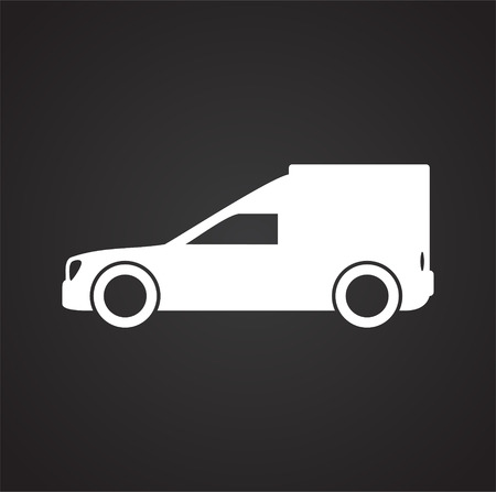 Automobile icon on black background for graphic and web design, Modern simple vector sign. Internet concept. Trendy symbol for website design web button or mobile appの写真素材