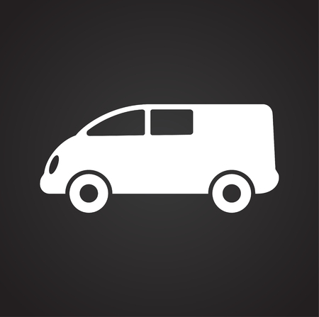 Automobile icon on black background for graphic and web design, Modern simple vector sign. Internet concept. Trendy symbol for website design web button or mobile appの写真素材