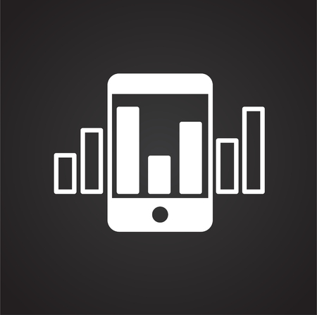 Data analysys icon on black background for graphic and web design, Modern simple vector sign. Internet concept. Trendy symbol for website design web button or mobile appのイラスト素材