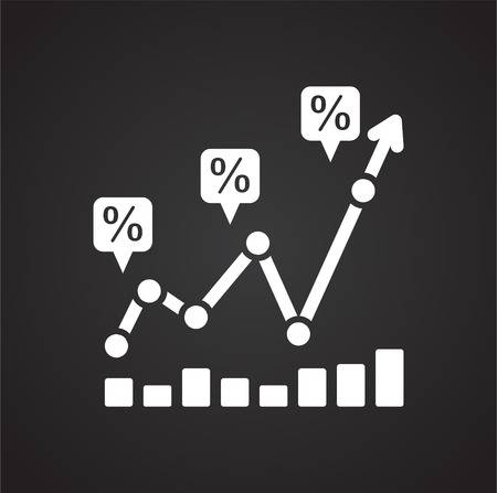 Data analysys icon on black background for graphic and web design, Modern simple vector sign. Internet concept. Trendy symbol for website design web button or mobile appのイラスト素材