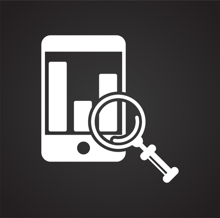 Data analysys icon on black background for graphic and web design, Modern simple vector sign. Internet concept. Trendy symbol for website design web button or mobile appのイラスト素材