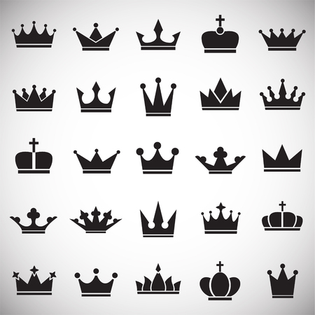 Crown icon set on white background for graphic and web design, Modern simple vector sign. Internet concept. Trendy symbol for website design web button or mobile app.のイラスト素材