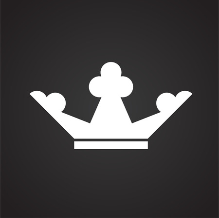 Crown icon on black background for graphic and web design, Modern simple vector sign. Internet concept. Trendy symbol for website design web button or mobile app.のイラスト素材