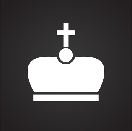 Crown icon on black background for graphic and web design, Modern simple vector sign. Internet concept. Trendy symbol for website design web button or mobile app.のイラスト素材