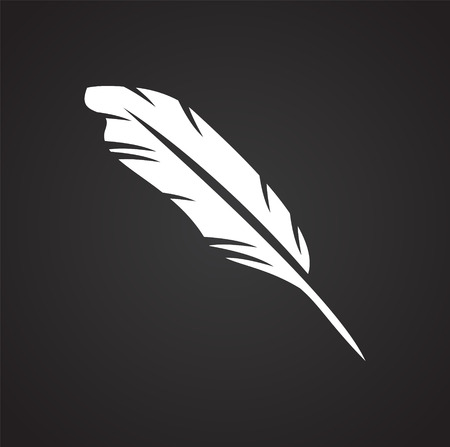 Feather icons set on black background for graphic and web design, Modern simple vector sign. Internet concept. Trendy symbol for website design web button or mobile appのイラスト素材