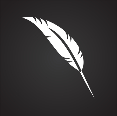 Feather icons set on black background for graphic and web design, Modern simple vector sign. Internet concept. Trendy symbol for website design web button or mobile appのイラスト素材