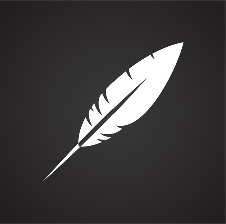 Feather icons set on black background for graphic and web design, Modern simple vector sign. Internet concept. Trendy symbol for website design web button or mobile appのイラスト素材