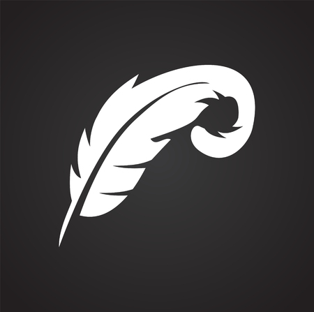 Feather icons set on black background for graphic and web design, Modern simple vector sign. Internet concept. Trendy symbol for website design web button or mobile appのイラスト素材