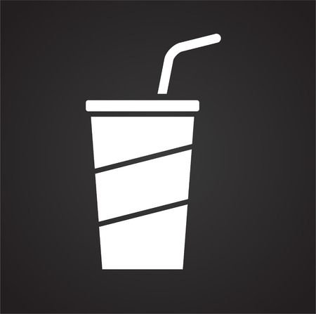 Beverage icon on black background for graphic and web design, Modern simple vector sign. Internet concept. Trendy symbol for website design web button or mobile appのイラスト素材