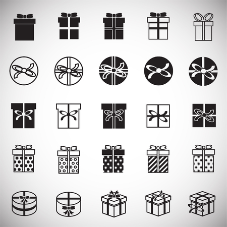 Gift icons set on white background for graphic and web design, Modern simple vector sign. Internet concept. Trendy symbol for website design web button or mobile appのイラスト素材