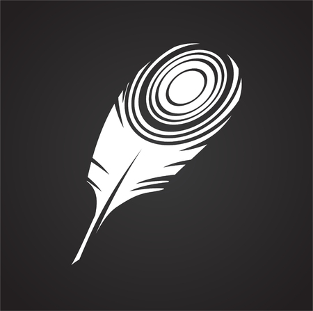 Feather icons set on black background for graphic and web design, Modern simple vector sign. Internet concept. Trendy symbol for website design web button or mobile appのイラスト素材