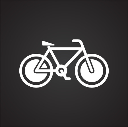 Bicycle icon on black background for graphic and web design, Modern simple vector sign. Internet concept. Trendy symbol for website design web button or mobile appのイラスト素材