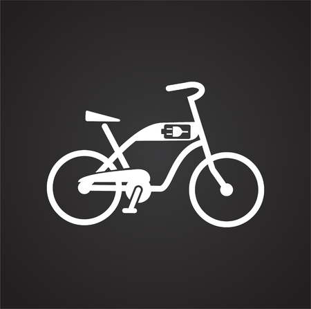 Bicycle icon on black background for graphic and web design, Modern simple vector sign. Internet concept. Trendy symbol for website design web button or mobile appのイラスト素材