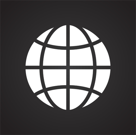 Globe icon on black background for graphic and web design, Modern simple vector sign. Internet concept. Trendy symbol for website design web button or mobile appのイラスト素材