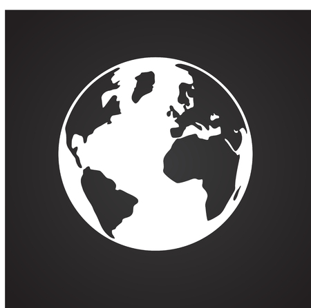 Globe icon on black background for graphic and web design, Modern simple vector sign. Internet concept. Trendy symbol for website design web button or mobile appのイラスト素材