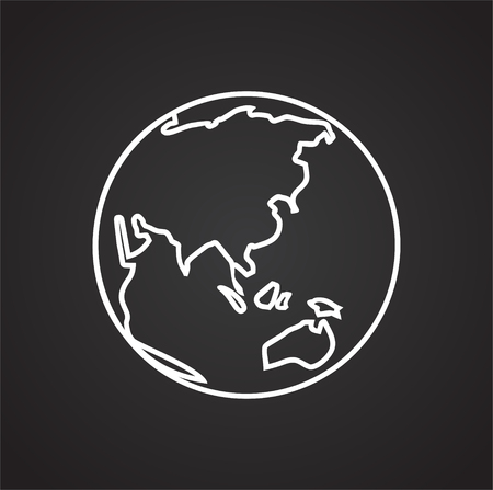 Globe icon on black background for graphic and web design, Modern simple vector sign. Internet concept. Trendy symbol for website design web button or mobile appのイラスト素材