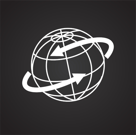 Globe icon on black background for graphic and web design, Modern simple vector sign. Internet concept. Trendy symbol for website design web button or mobile appのイラスト素材
