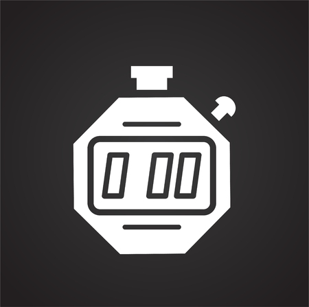 Digital stop watch icon on black background for graphic and web design, Modern simple vector sign. Internet concept. Trendy symbol for website design web button or mobile appのイラスト素材