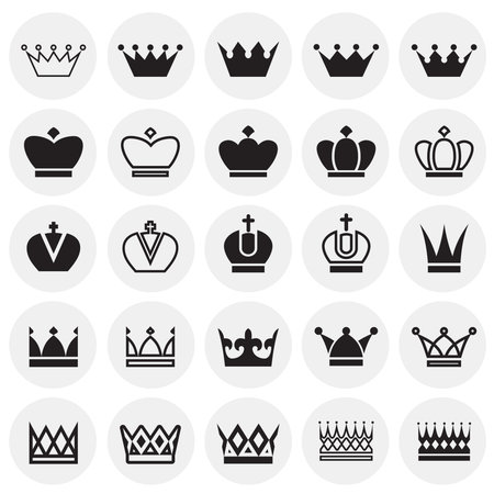 Crown set on circles white background for graphic and web design, Modern simple vector sign. Internet concept. Trendy symbol for website design web button or mobile appのイラスト素材